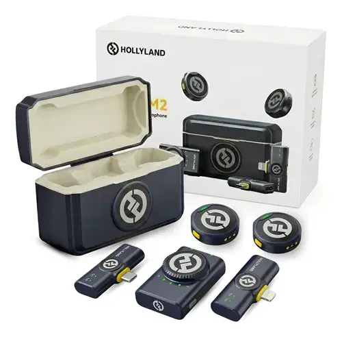 Microfone Lapela Duplo Hollyland Lark M2 Combo Usb C Câmera