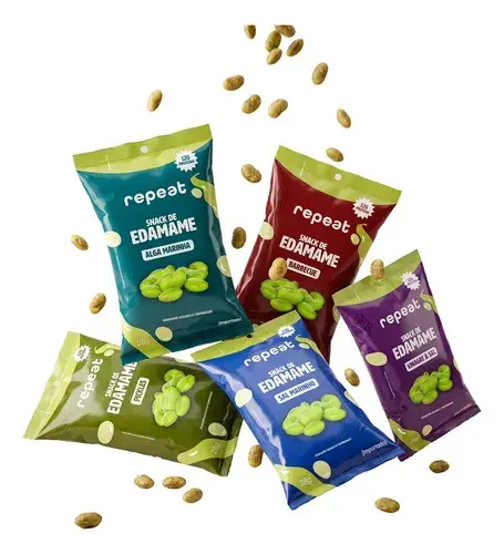 Kit 5 Snack Edamame Crocante Proteico 5 Sabores Repeat