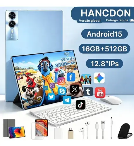 Tablet Android 15 Hancdon Tab Kit Completo Ram 16+512gb 11.6