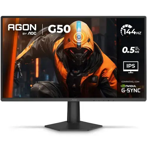 Monitor Gamer Aoc Agon G50 24" 144HZ 0,5ms Ips Hdr10 G-sync 24g50f Preto