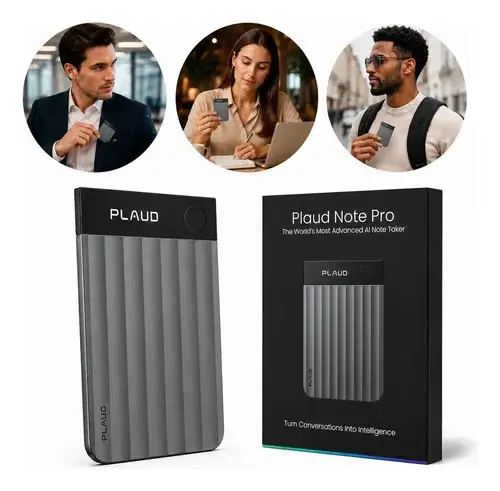 Plaud Note Pro Gravador De Voz Digital Ai 64gb Chatgpt Prata Preto