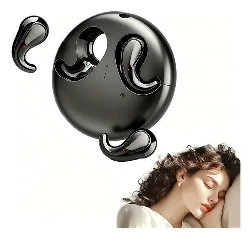 Eletro Mex, Fone De Ouvido, Sem Fio, Bluetooth 6.0 Tws Leves Para Sono, Proporcionando Uma Experiência De Sono Confortável Preto Fosco Fabricado No Brasil