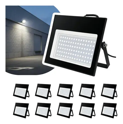 Kit 10 Refletor Holofote Led Smd 400w Prova Dágua Luz Frio