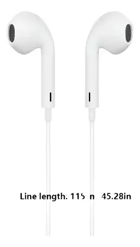Fone De Ouvido In-ear Tipo-C Branco com Microfone para Samsung e Xiaomi