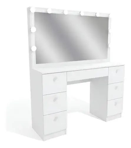 Penteadeira Ditália Pe80 com Kit Luz Branco Cor Branco
