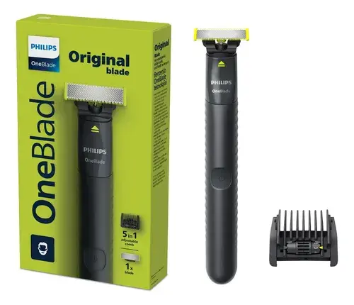 Barbeador e Aparador Elétrico Philips OneBlade com Pente 5 em 1, Sem Fio e À Prova D'Água - QP1425/10