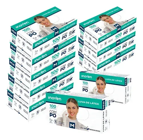 Luva Latex C/pó Kit Com 1000 Kit 10cx