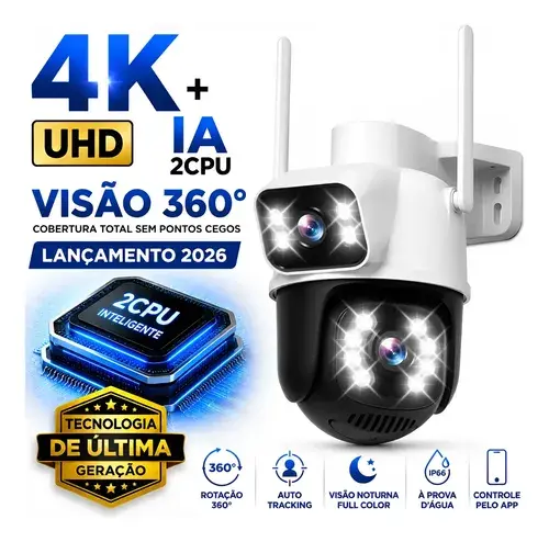 Câmera Wifi Externa A28 App Icsee Dupla Visão 3mp Prova Dágu