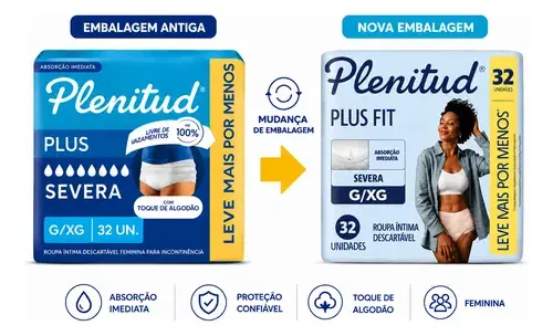 Fralda Geriátrica Plenitud Protect Plus P/m E G/xg 32un