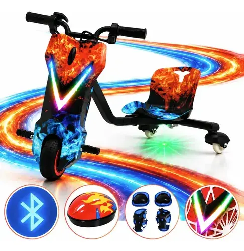 Triciclo Drift Elétrico Infantil Mini Moto 6.5' Bluetooth
