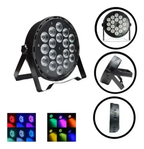 Canhao Refletor Par Led 18 Leds Rgbw 12w Quad Dmx Jogo Festa