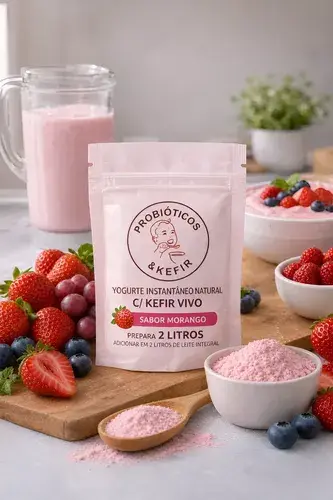 Iogurte Instantâneo Desidratado C/ Kefir Vivo E Probióticos