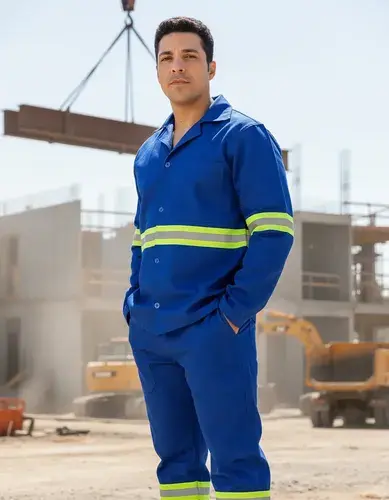Conjunto Uniforme Brim Camisa E Calça Com Faixa Refletiva