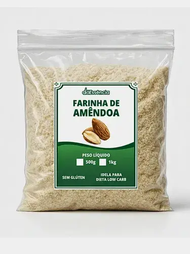 Farinha De Amêndoa Natural 1kg Alta Proteína, Sem Glúten