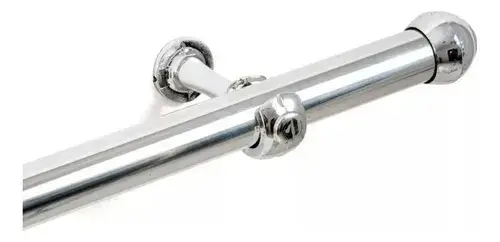 Kit Varão Para Cortina 3 Metros Bastão Varão Prateado Cor Varão Cortina Grosso Prateado 3 Metros