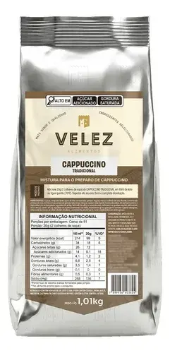 Cappuccino Velez 1kg Instantaneo Facil Preparo Super Cremoso