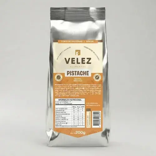 Pistache Cru Inteiro VELEZ 200g Sem Casca Sem Sal Ao Natural Premium