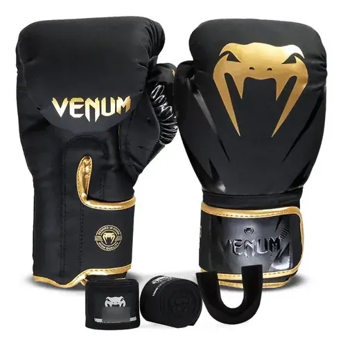 Kit Luva Impact Evo Muay Thai Boxe Venum + Bandagem + Bucal