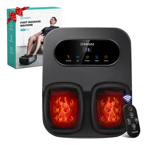 Massageador de Pes Eletrico Portatil com Aquecimento e Controle Remoto para Relaxamento Pés e Pernas Shiatsu Profissional