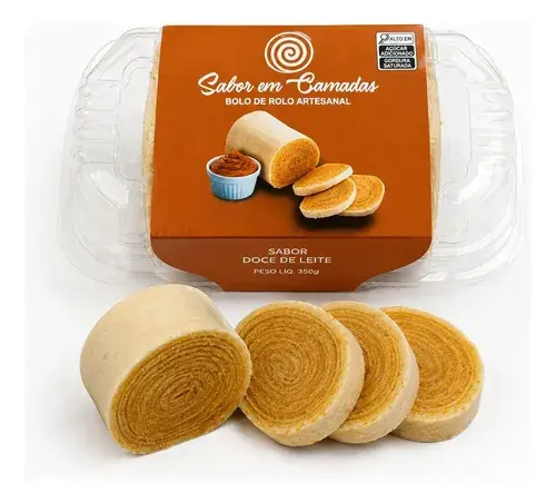 Bolo De Rolo Pernambucano Delicioso Sabor Doce De Leite 350g