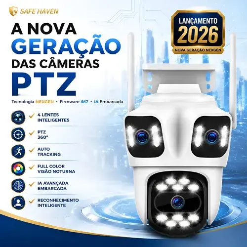 Câmera Wifi Ip66 Full Hd 3lens Icsee Com Áudio E Detecção Pr