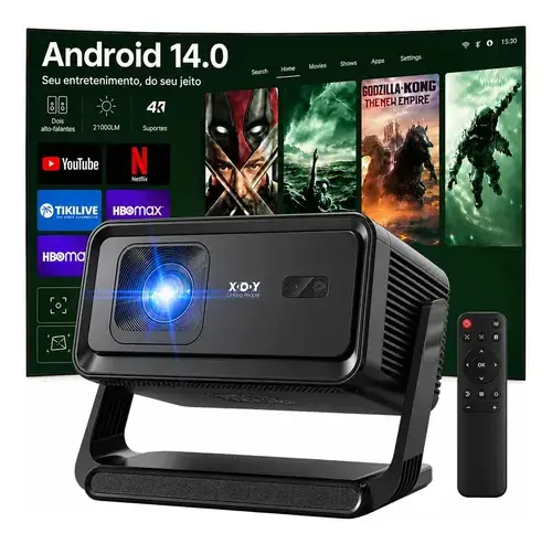 Projetor Smart BHBX14 Full HD Nativo 1080p com Android 14, Wi-Fi 6 e Bluetooth 5.4