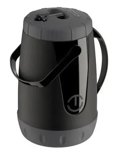 Garrafa Térmica 2,5l Conserva 12h Água Suco Erva Terere Chá Cor Preto Unitermi