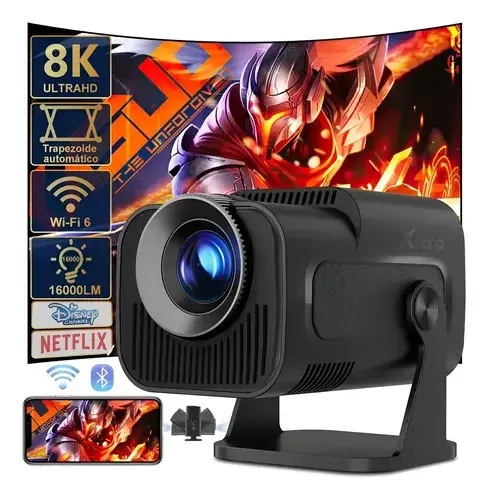 Projetor Profissional 8k Wifi Android 11bt 16000lm Full Hd Preto
