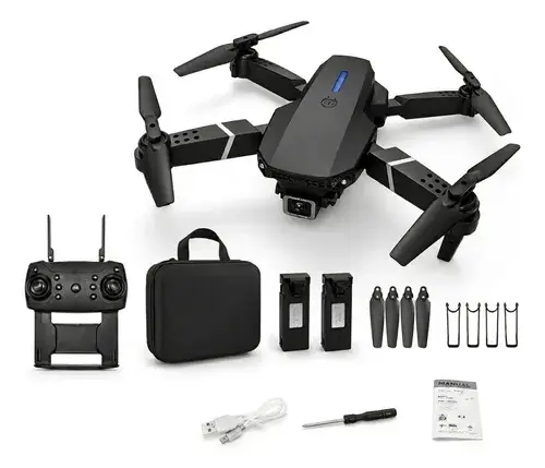 Mini Drone E88 Pro Com Câmera Wifi Com Case 2 Baterias