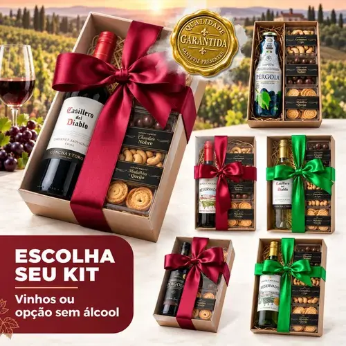 Kit Cesta Presente - Casillero Del Diablo + Opções De Vinho