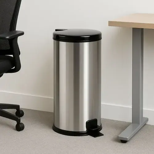 Lixeira Inox 20l Pedal Tampa Antiodor Cozinha Banheiro Preta