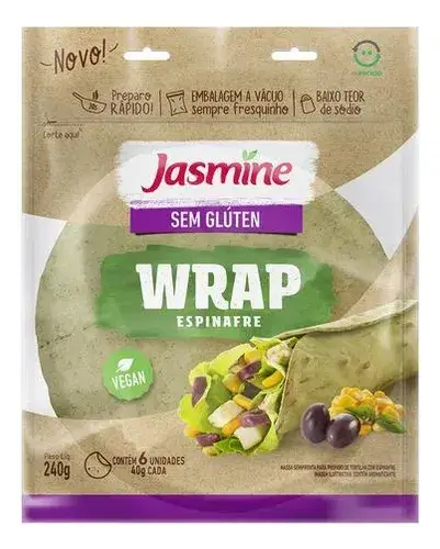 Jasmine Wrap Espinafre Sem Glúten 240g