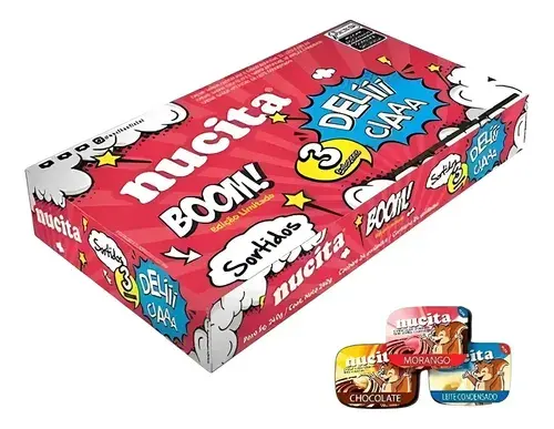 Nucita Boom Sortidos 3 Sabores Chocolate Morango Leite 24 Un