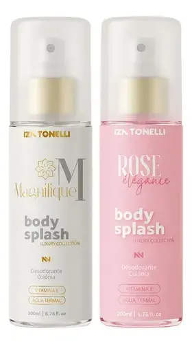 Kit 2 Body Splash Feminino Iza Tonelli 200ml Desodorante Colônia Luxo Magnifique E Rose Elegance