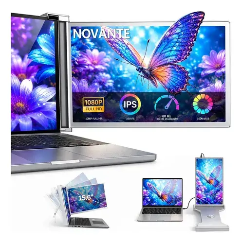 Monitor Portátil NOVANTE de 15.6" Full HD, Tela IPS Extensora USB-C p/ Notebook