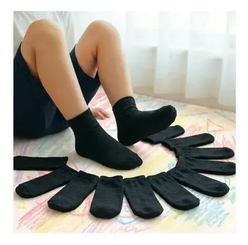 Kit 12 Pares Meia Infantil Escolar Menina Menino Lisa