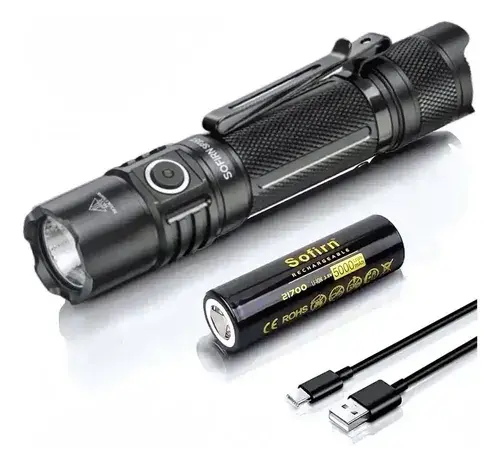 Lanterna Tática LED Sofirn SP35T 3800 Lúmens Alcance 280m USB