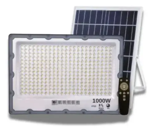 Super Refletor Solar 1000w Luz Branco Frio C Controle 6000k