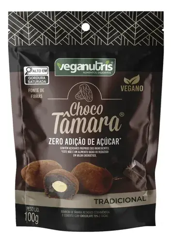 Chocolate 70% Com Tâmara Vegano Sem Glúten Dieta 100gr