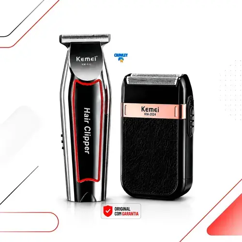 Kit Máquina Acabamento Kemei Km-032 E Shaver Km-2024 Bivolt