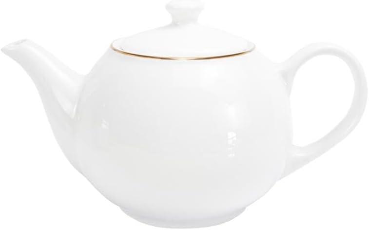 HAUSKRAFT Chaleira Royal de Porcelana Branca com Borda Dourada 900 ml