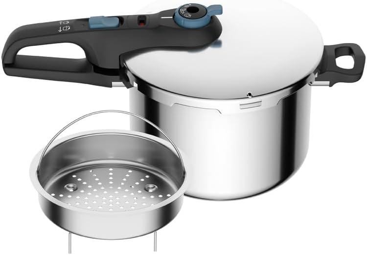 Panela De Pressão Rochedo Inox Trendy 6 litros Fechamento Externo Com Cesta De Vapor