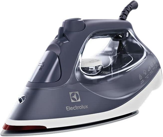 Ferro de Passar Seco e vapor Electrolux antiaderente base ceramica vapor vertical extra 1500W azul marinho ESI60 127v