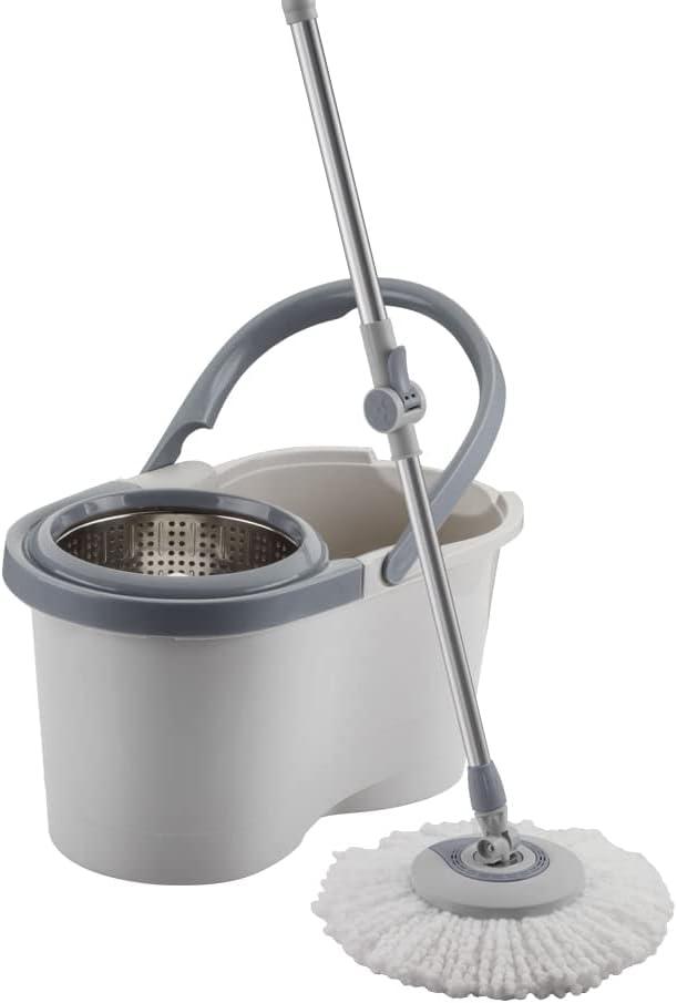 MOP Giratório Inox Menalux com Refil Extra de Microfibra