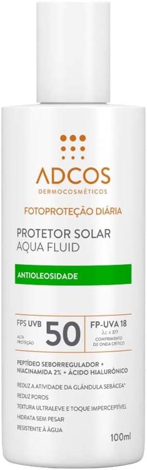 Protetor Solar Aqua Fluid Incolor FPS 50 100ml Adcos