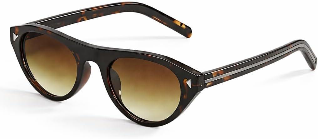 Óculos de Sol Feminino OIho de Gato Oval Retrô com Proteção UV400 – Armação Leve Estilo Vintage Fashion para Viagem, Direção e Looks Modernos