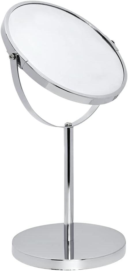 Mimo Style Espelho de Aumento Inox com Base Cromado
