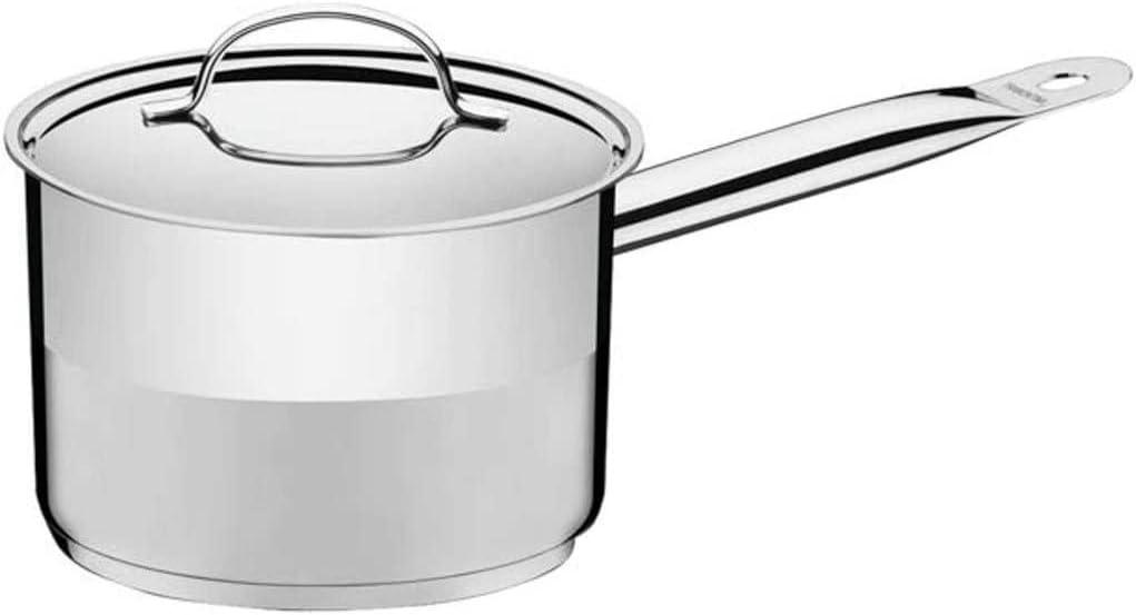 Caldeirão Tramontina Professional em Aço inox Fundo Triplo com Tampa Plana Detalhe Satinado e Cabo 16 cm 2,2 L