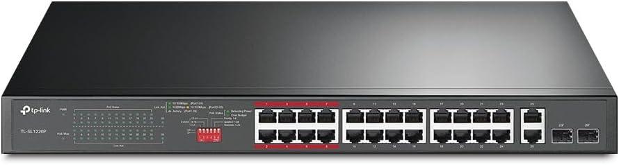Switch 24 portas TP-LINK TL-SL1226P 24 as POE + 2 Gigabit + 2 SFP Rack (Ver. 4.20)