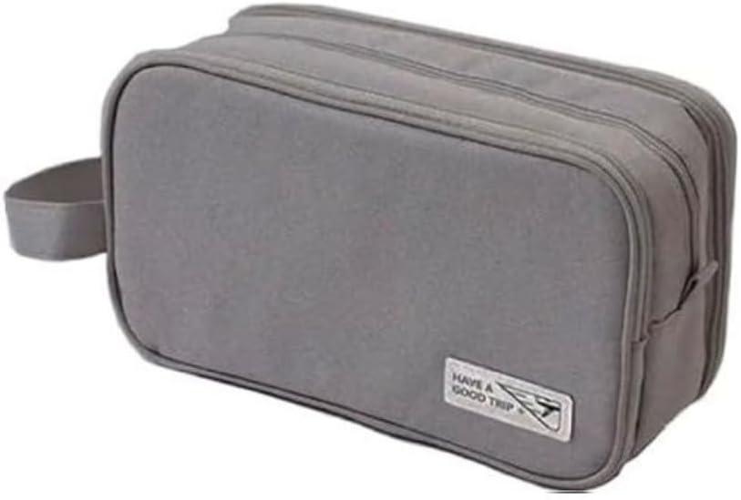 Necessaire Organizadora Unissex Impermeável Bolsa de Viagem Multiuso com 3 Divisórias para Higiene Pessoal, Cosméticos e Acessórios Compacta e Versátil Uso Diário Executiva (Cinza)